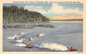 Outboard motor boat races on Kentucky Lake Near Paris Landing State Park boat...