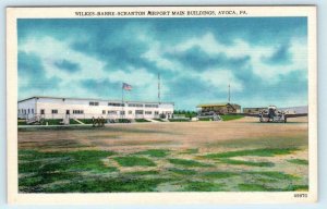 AVOCA, Pennsylvania PA ~ Main Building WILKES BARRE SCRANTON AIRPORT  Postcard