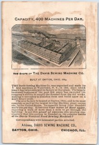 1890s The War Eagle Flags Davis Sewing Machine Trade Scrap Card F135