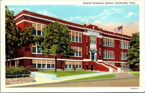 Vtg Clarksville Tennessee TN Howell Grammer School 1930s Unused Linen Postcard