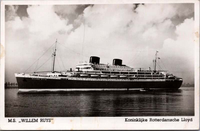 MS Willem Ruys Koninklijke Rotterdamsche Lloyd Ship Vintage RPPC 09.93