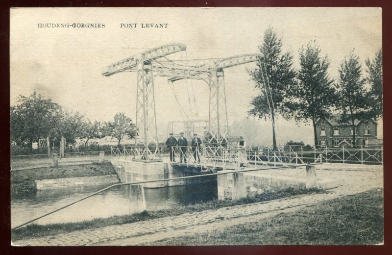 h1463 - BELGIUM Houdeng- Goegnies Postcard 1910s Pont Levant. Bridge