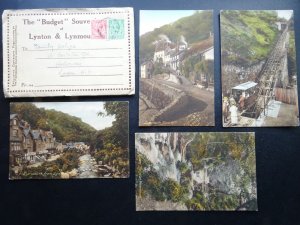 Devon Collection of 5 LYNMOUTH inc 12 Image Multiview c1910 to1930s Postcards