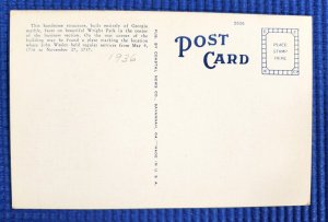 Vintage c1930's US Post Office & Courthouse Old Cars Savannah GA Linen Postcard