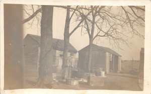 H97/ Womac Illinois RPPC Postcard c1910 Shanty Camping Womack 22