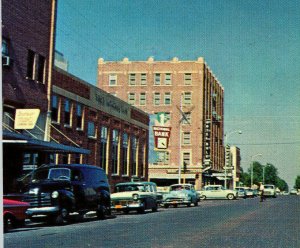 Greetings From Holdredge Nebraska Old Cars Signs Vintage Standard View Postcard 