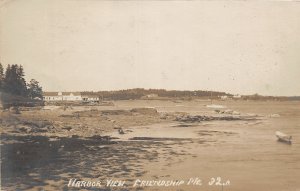 J17/ Friendship Maine RPPC Postcard c1910 Harbor View Boats Homes 222