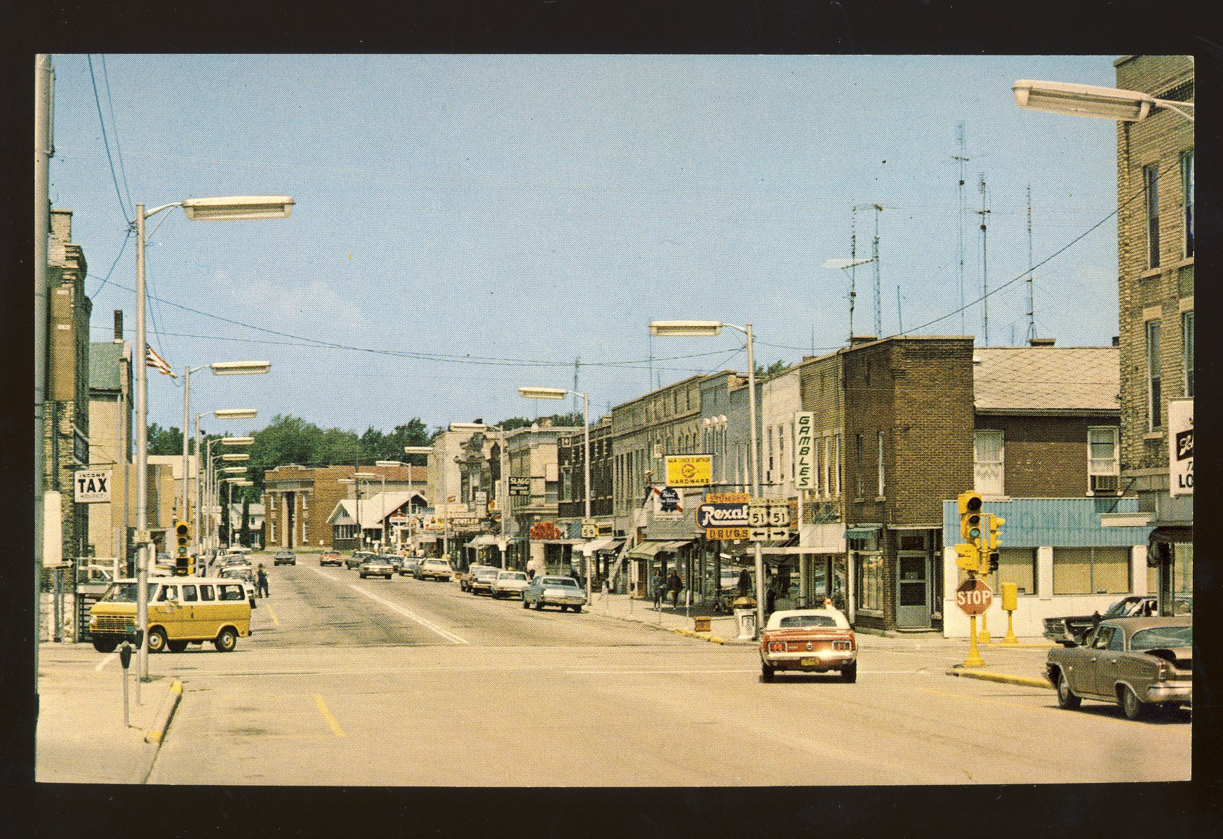 Edgerton, Wisconsin/WI Postcard, Downtown Street Scene,Rexall, Near ...