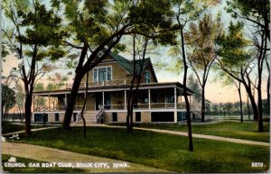 Postcard Council Oak Boat Club in Sioux City, Kansas