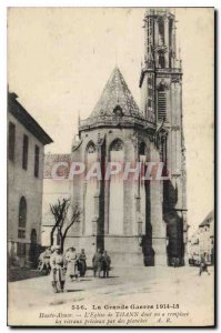 Old Postcard The Great War 1914 15 The Church of Haute Alsace Thann Army