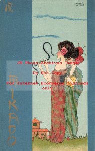 Raphael Kirchner, Unknown Pub, Mikado IV, Japanese Geisha with Snake