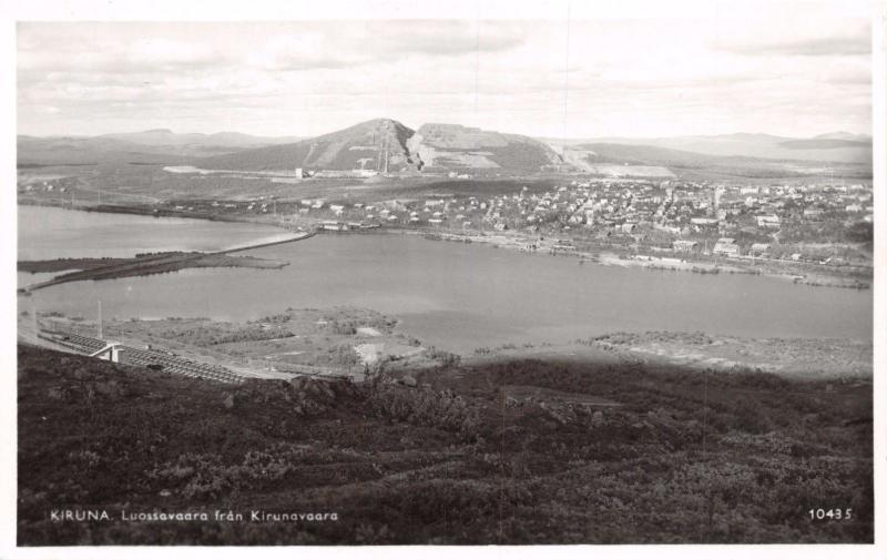 KIRUNA LAPLAND SWEDEN~LUOSSAVAARA frän KIRUNAVAARA PHOTO POSTCARD