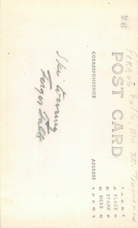 F80/ Fergus Falls Minnesota RPPC Postcard c1920s Ski Ramp Jump