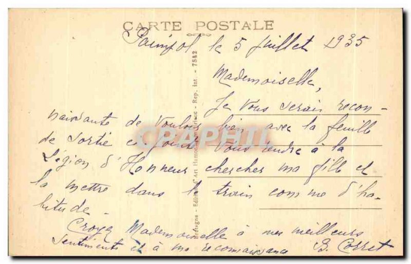 Old Postcard Paimpol Le Soir Seen From Kerroc pm