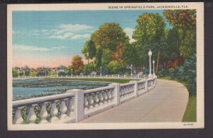 Florida Jacksonville - Scene in Springfield Park ~ Linen