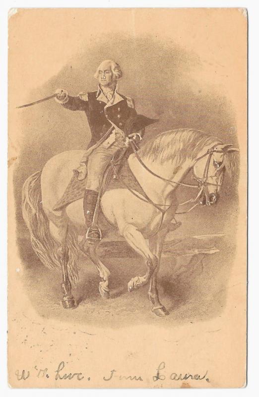 George Washington Horseback Patriotic Vintage Embossed UDB ca 1910 Postcard