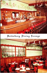 Vtg Minneapolis Minnesota MN Heidelberg Dining Lounge Restaurant 1950s Postcard