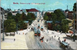 Germany Berlin Potsdamerplatz mit Leipzigerstrasse Vintage Postcard B132