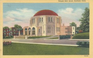 Temple Beth Israel, Hartford, Connecticut, Early Postcard, Used in 1949