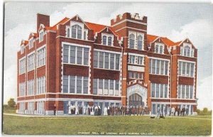 Eckhart Hall of Liberal Arts AURORA COLLEGE Students Illinois 1910s Postcard