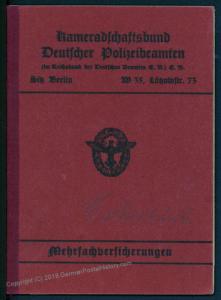 3rd Reich Berlin Police Kameradschaftsbund Deutscher Polizeibeamten Versic 78843