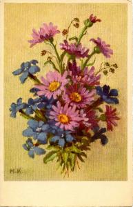 Purple and Blue Flowers.    Artist: M.K.