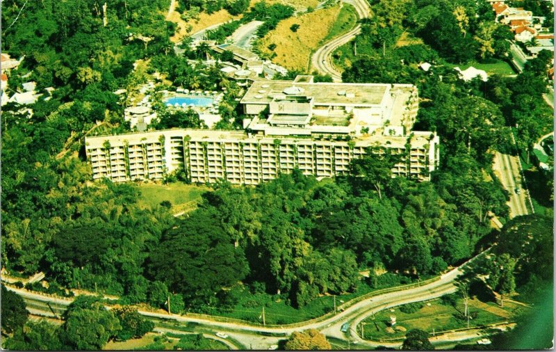 Port-Of Spain Trinidad WI Wisconsin Hilton Aerial View Carribbean VTG Postcard 