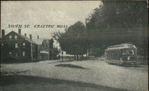 Grafton MA South St. Trolley Car c1910 Postcard 