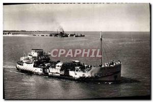 Old Postcard Ile de Re L & # 39Embarcadere Aerienne view boat