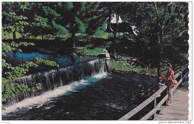 Fishing Off The Bridge By The Falls, Lachute, Quebec, Canada, 1940-1960s