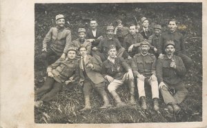 WW1 German military regimental group souvenir uniforms photo postcard