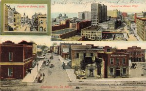 ATLANTA GA~PEACHTREE STREET VIEWS 1864 CIVIL WAR-1889-1905~1911 TO ETON POSTCARD