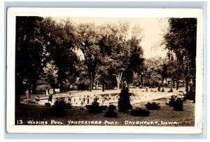 Pool Vanderveer Park Davenport IA Iowa Real Photo RPPC Postcard (FK10)