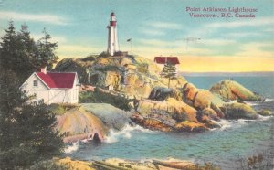 Vancouver, BC Canada  POINT ATKINSON LIGHT HOUSE  1948 Lighthouse Postcard