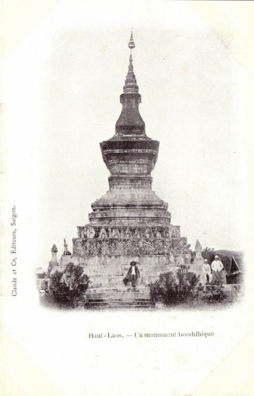 PC CPA LAOS HAUT LAOS UN MONUMENT BOUDDHIQUE (b23414)