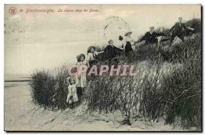 Belgie Belgium Blankenberghe Old Postcard The chain in the dunes