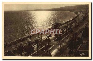 Postcard Old Nice Sunset On The Promenade Des Anglais and the Baie Des Anges