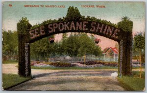 Spokane Washington 1914 Postcard Entrance To Manito Park