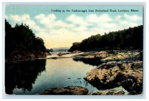 1911 Androscoggin from Switzerland Road, Lewiston ME Auburn ME Postcard