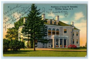 1943 Residence Of George N. Ostrander Saratoga Springs New York NY Postcard