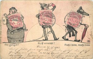 Postcard 1902 Germany Philatelic Stamp Caricature undivided 23-10462