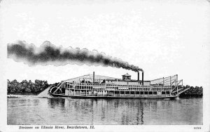 Paddle Steamer Peoria Illinois River Beardstown Illinois postcard