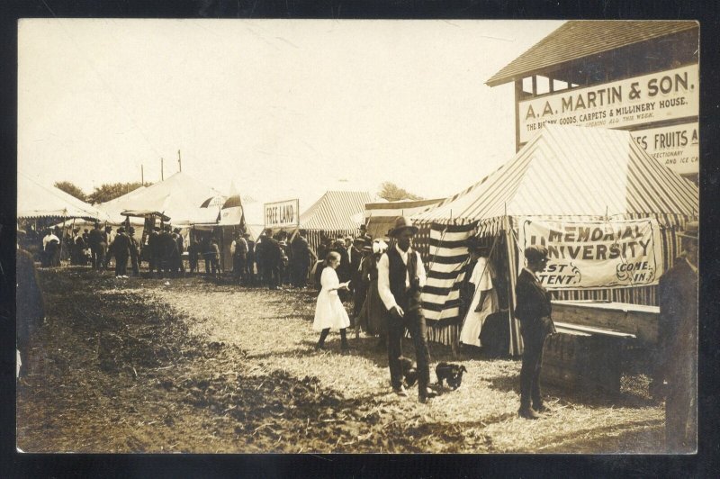 RPPC DIKE IOWA COUNTY FAIR EXHIBIT MIDWAY VINTAGE REAL PHOTO POSTCARD