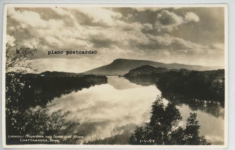 LOOKOUT MOUNTAIN AND TENNESSEE RIVER, CHATTANOOGA, TN. REAL PHOTO POSTCARD