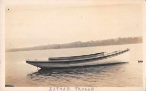Bridgton Maine Esther Taylor Small Boat Real Photo Postcard JE359089