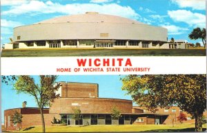 USA Home of Wichita State University Wichita Kansas Chrome Postcard 05.26