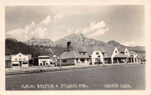 J65/ Jasper National Park Alberta Canada RPPC Postcard c1943 Railroad Depot 178