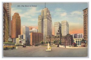 Postcard The Heart Of Detroit Michigan