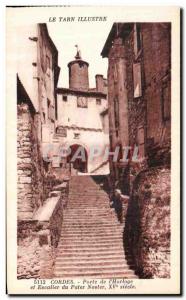 Old Postcard The Illustrious Tarn Cordes door of & # 39Horloge And Stair Past...