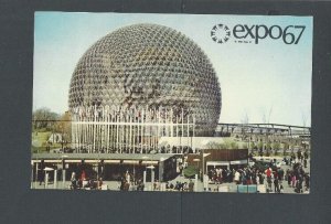 Post Card Worlds Fair United Nations Expo 67 W/Complete Set Of Expo US Stamps--